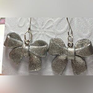 Handcrafted Silver Bow Earrings
